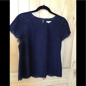 J. Crew navy lace top
